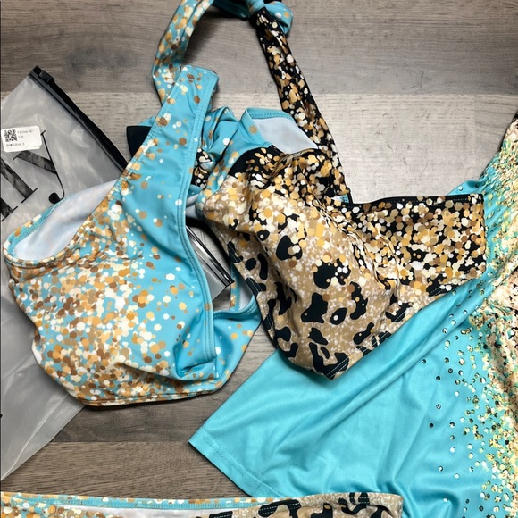 Bellelily Women’s XXL Leopard and Turquoise Bikini Bottom swimsuit NEW - Picture 3 of 5